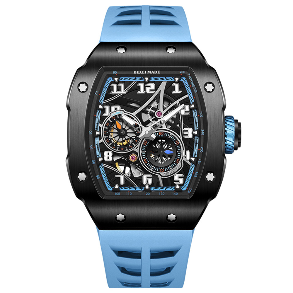 【BEXEI 貝克斯 】9088 鏤空錶盤 不鏽鋼錶殼 自動機械 手錶 -