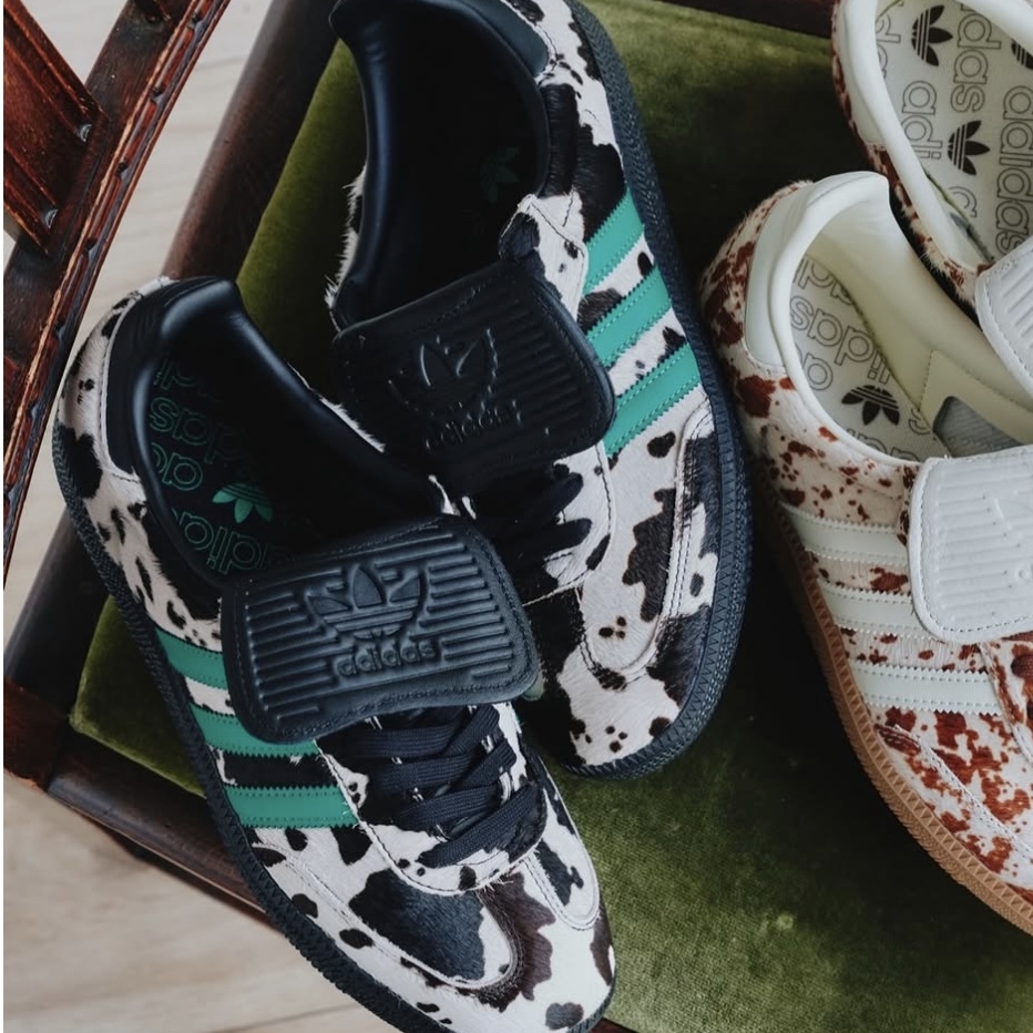 ADIDAS SAMBA LT 薄荷綠 黑白紋路 翻蓋鞋舌 馬鬃毛 休閒鞋 愛迪達 男女同款 JS3930