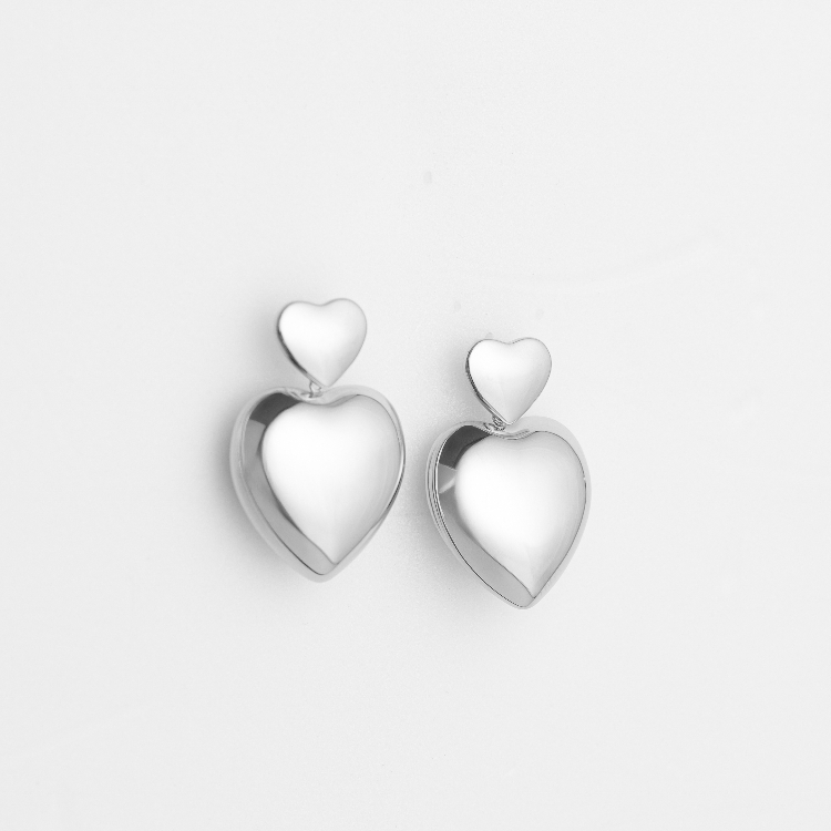 OUS Puffy Heart Drop Earrings 心鏡垂墜耳環