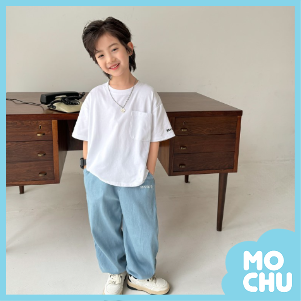 口袋素面短袖上衣