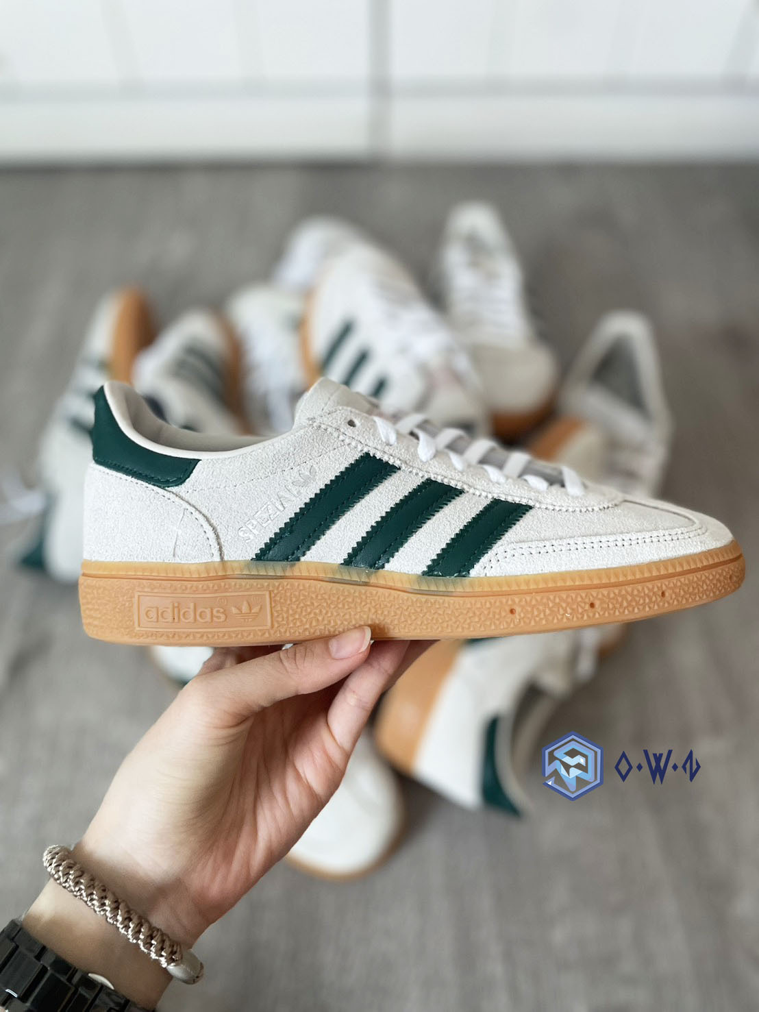 【OWN】Adidas Handball Spezial Korea 德訓鞋 韓國限定 手球鞋 麂皮 休閒 復古 球鞋 不分男女 米綠 JS0242