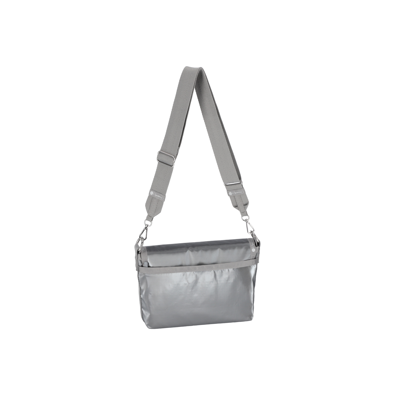 中型翻蓋斜背包 (GUNMETAL GRAY SHINE)