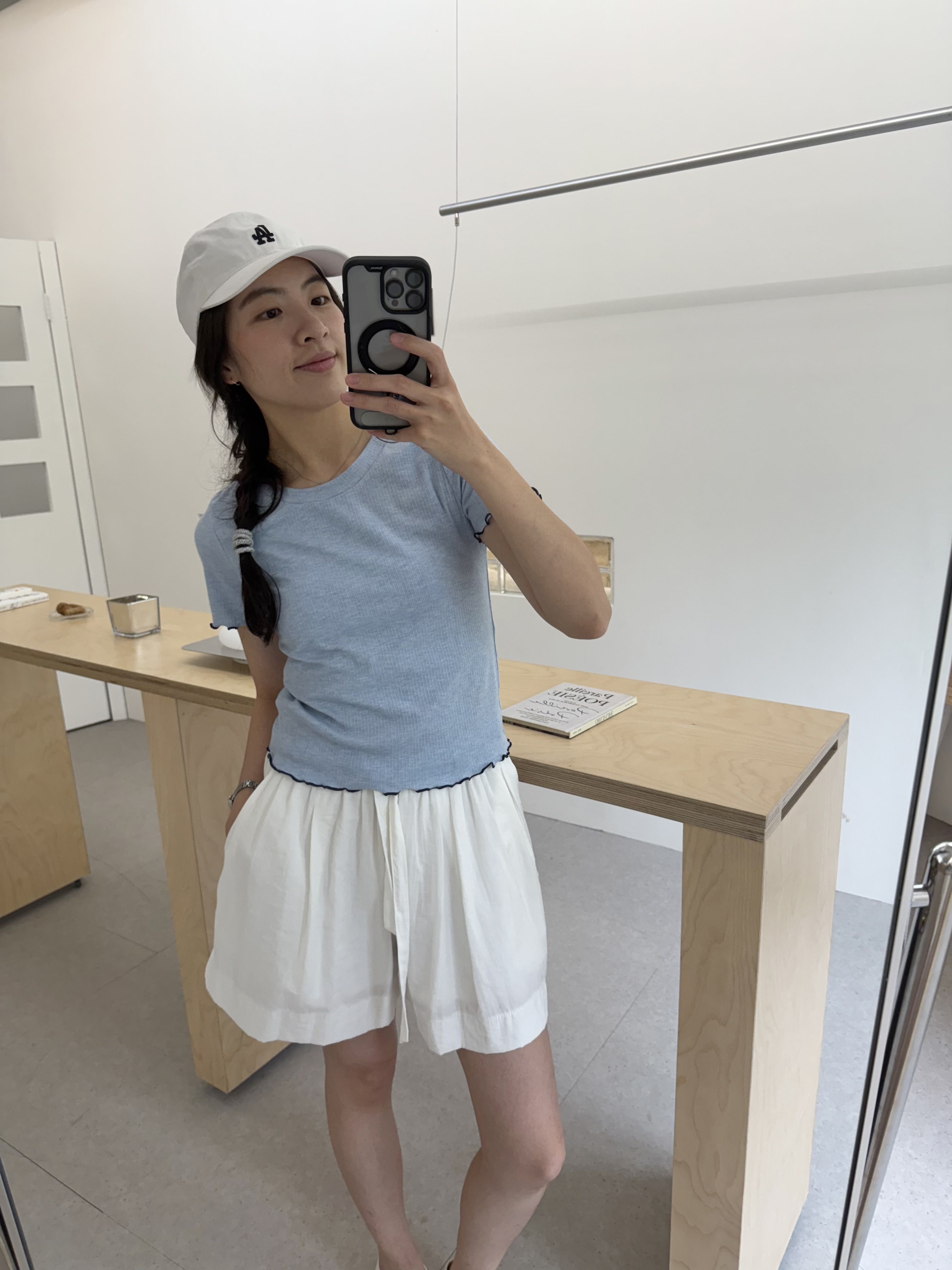 麻料抽繩短褲*2色