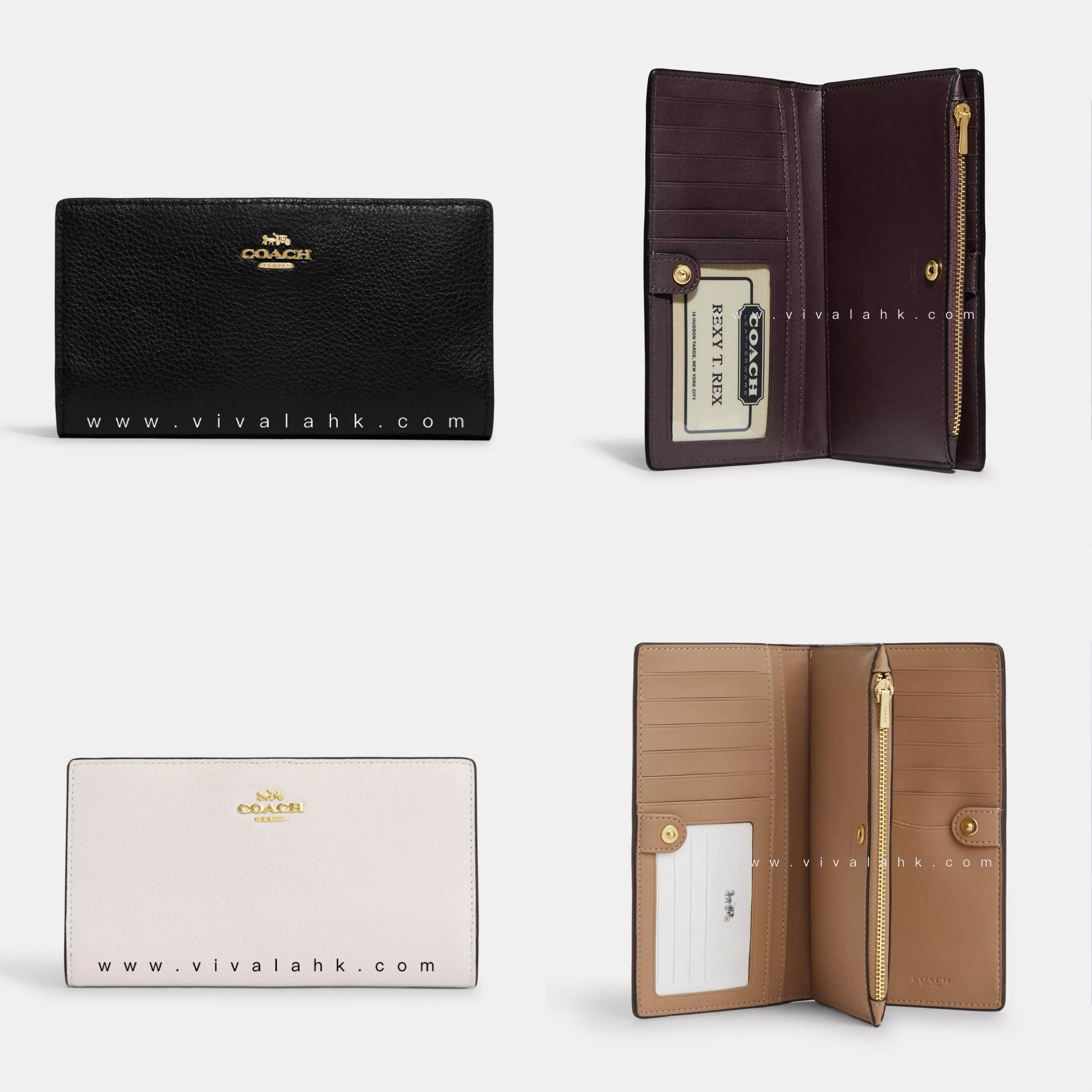 Coach - 2邊對摺長銀包 (荔枝皮) (C8329)