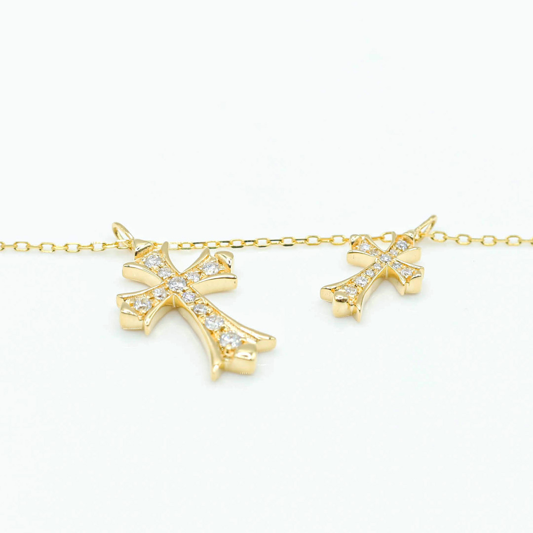 雙十字架鑽石項鍊0.20ct/18k