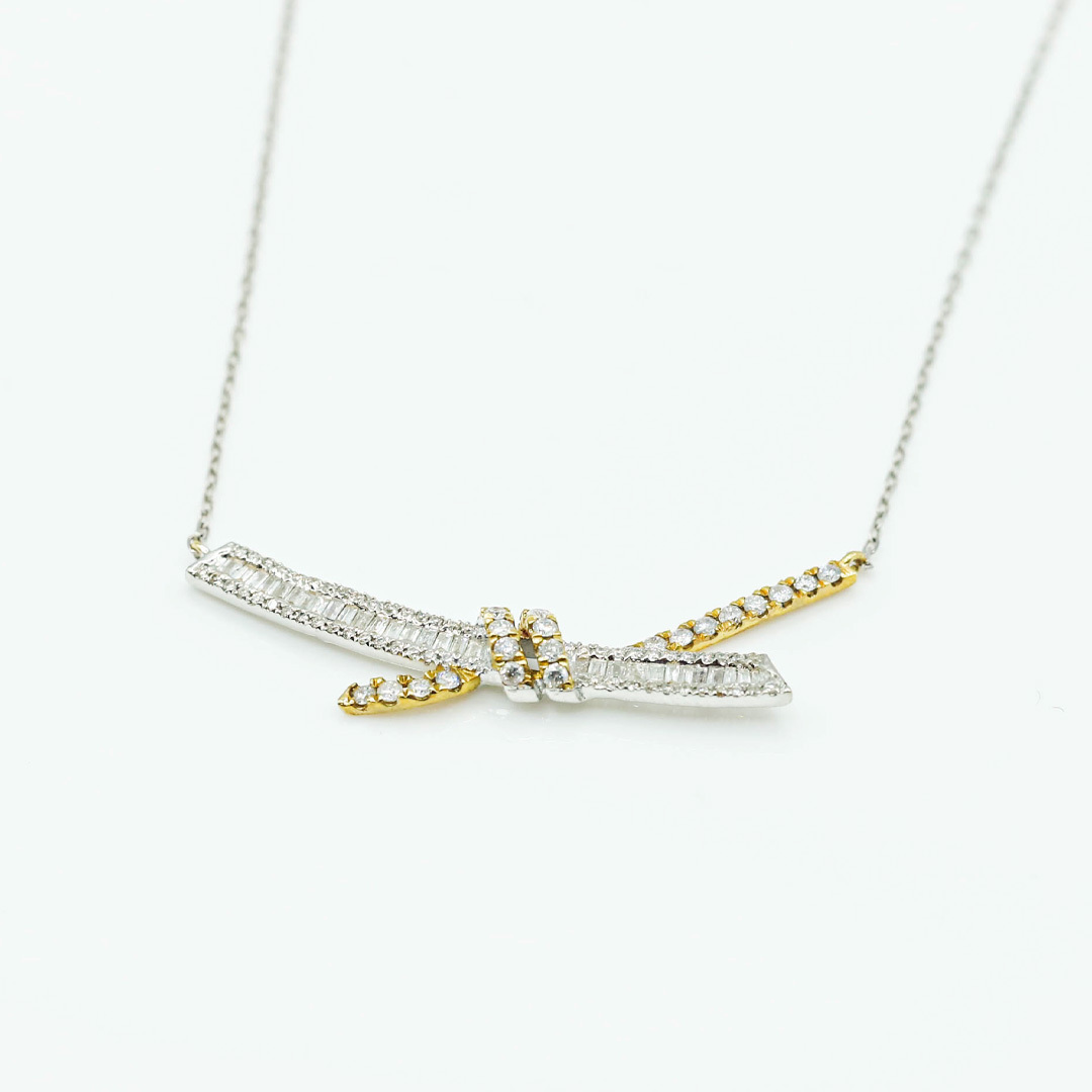 雙色鑽石項鍊0.55ct/18k