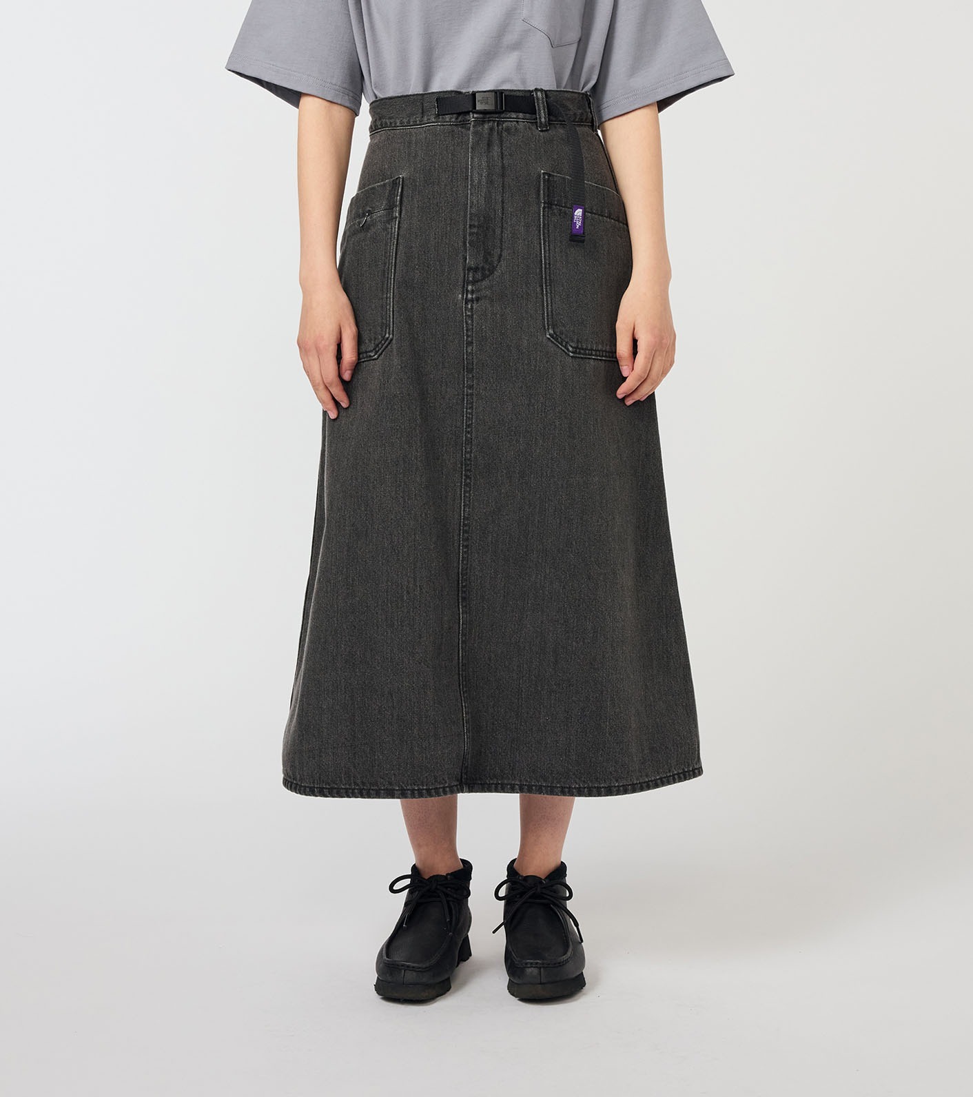 預購┃TNF 紫標 Denim Field Skirt A字 水洗 單寧 牛仔裙 後開岔 長裙