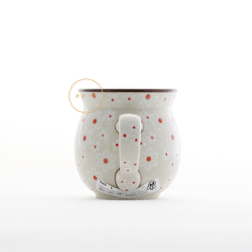胖胖杯-小 -250ml-透明感小白花-紅點