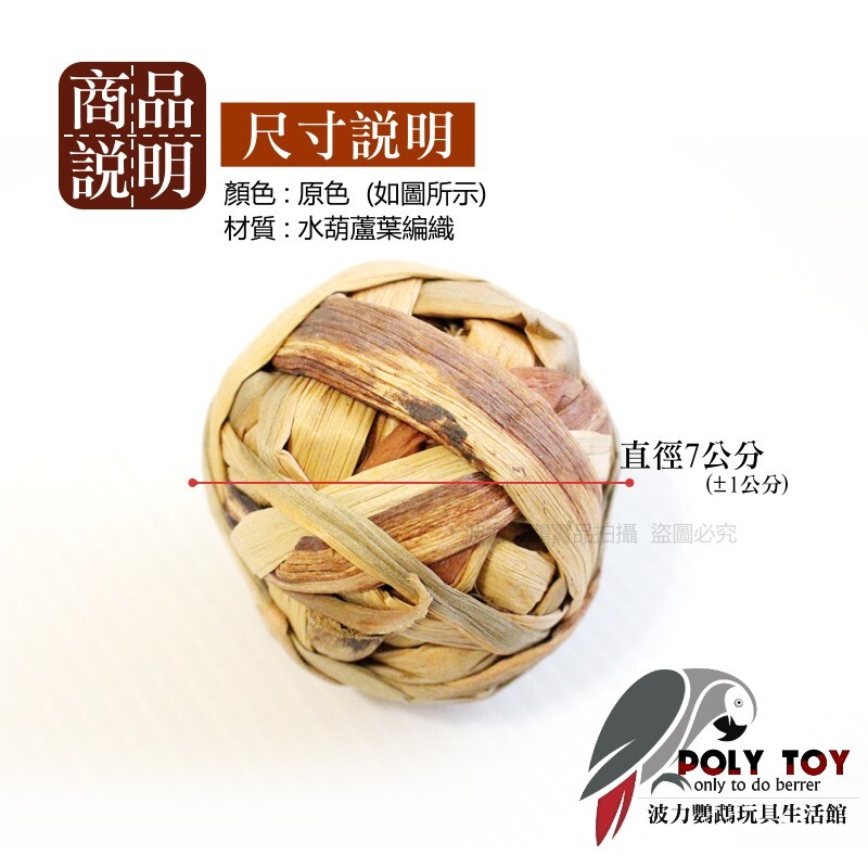 水葫蘆球 7公分 鸚鵡玩具 腳下玩具 鸚鵡消遣遊樂玩具 益智玩具 鸚鵡啃咬玩具 波力鸚鵡玩具生活館