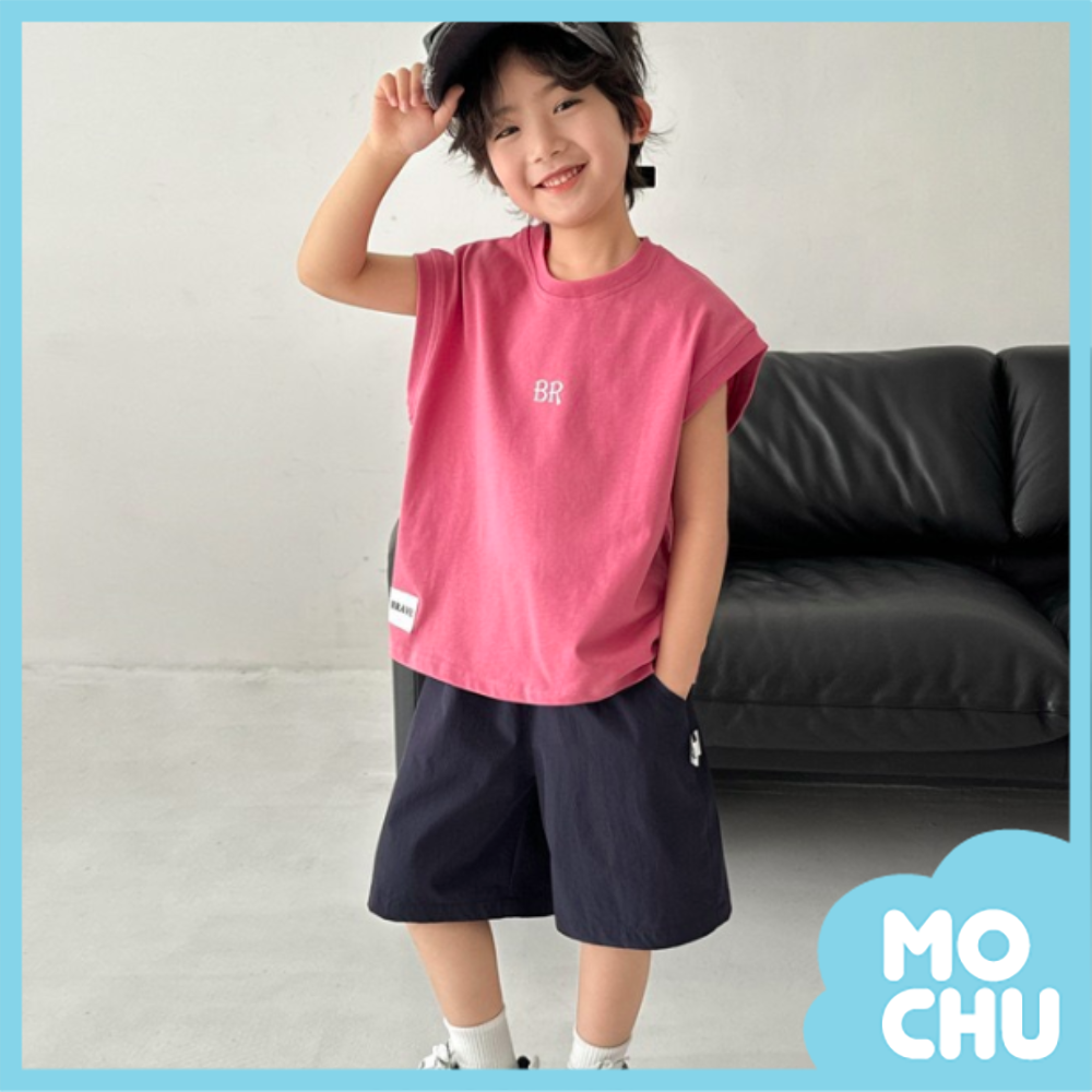 BR印字無袖休閒套裝