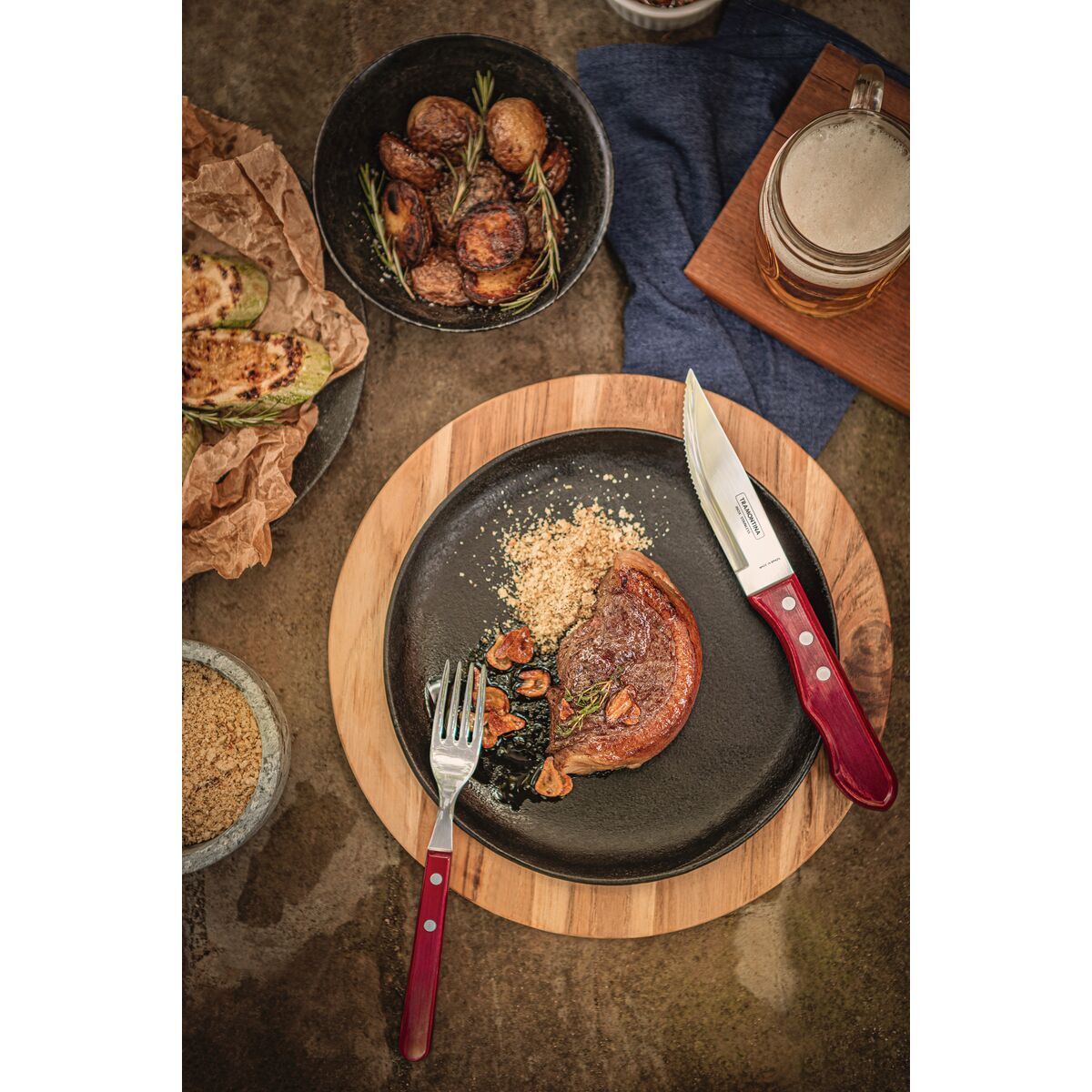 TRAMONTINA CHURRASCO POLYWOOD系列珍寶裝牛扒刀 (5吋)