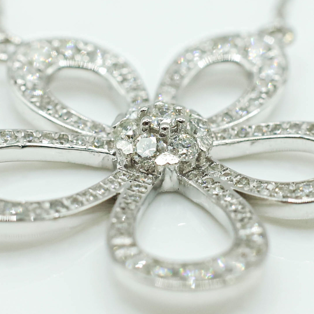 花朵造型鑽石項鍊0.50ct/18k