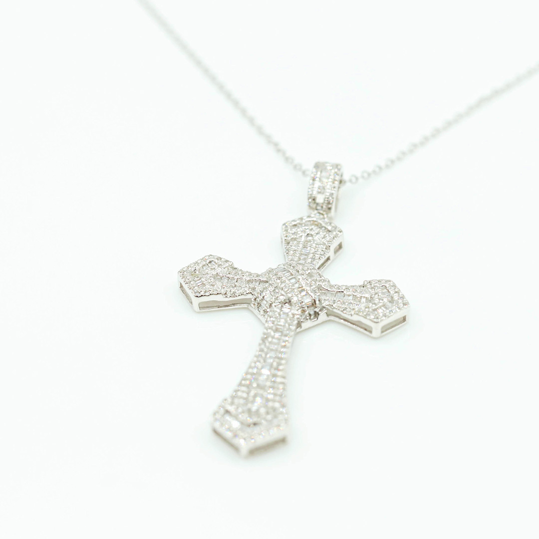 十字架鑽石項鍊1ct/18k