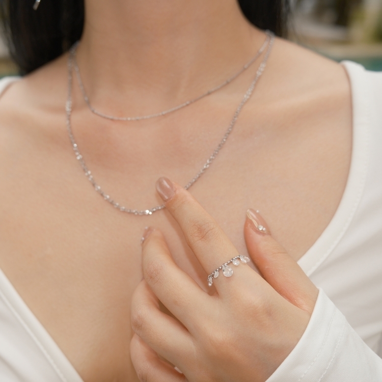 晨露的軌跡 鈦鋼鑽鍊戒 戒指