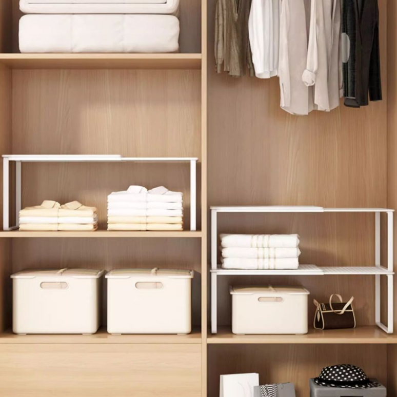 《6139》櫥櫃收納分層碳鋼伸縮架