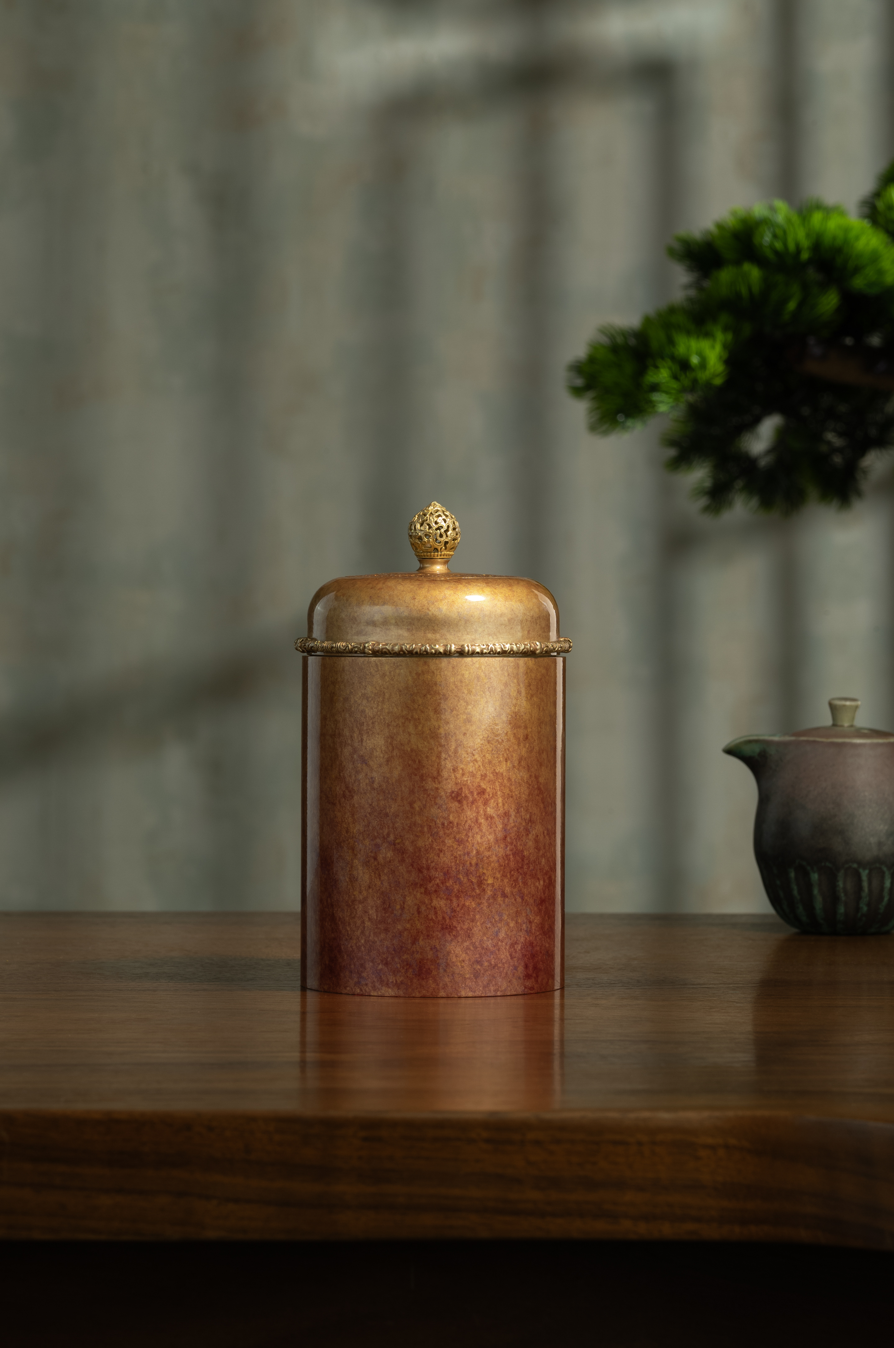 【1客180g 極厚3mm】時代物・鎚起銅器・茶托 5客・重厚 吉祥 蝙蝠 銘有 悟空之茶葉罐｜銅作工藝品