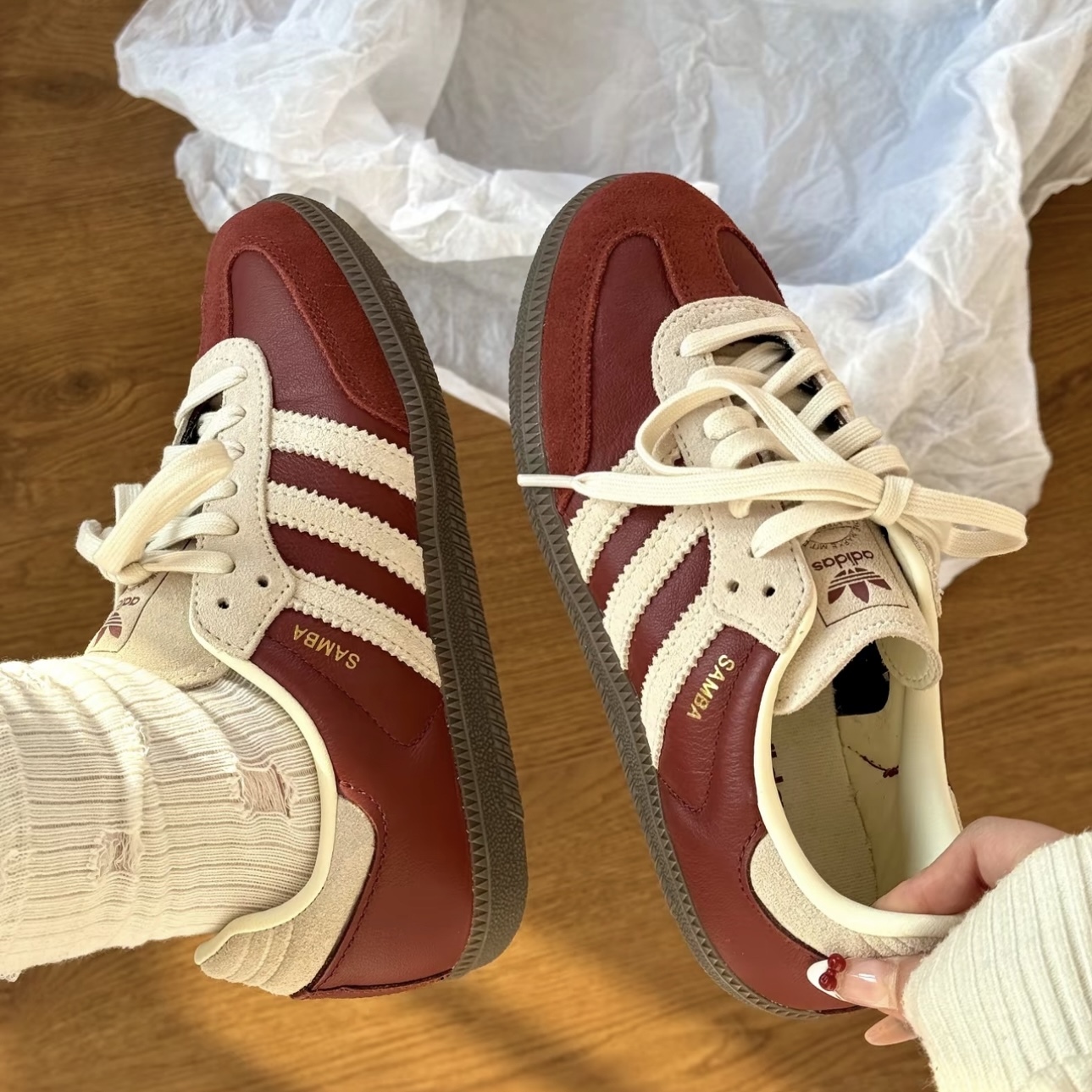 ADIDAS SAMBA OG 山楂紅 酒紅 奶油白 男女同款 休閒鞋 愛迪達 JI3216