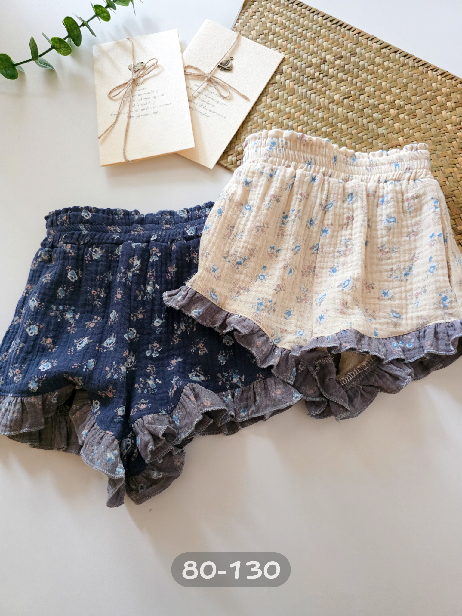 雲朵花園 棉麻短褲