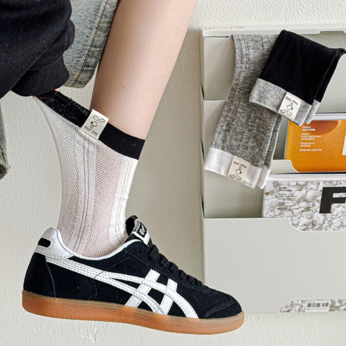 《6141》♾️小狗夏季拼色透氣中筒襪