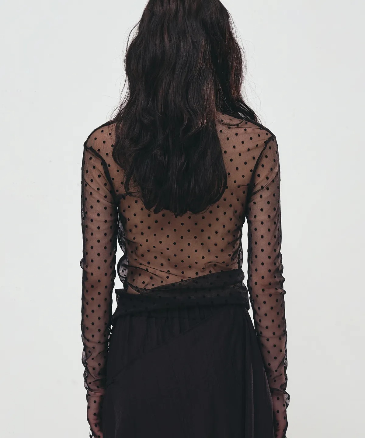 NICK&NICOLE DOT MESH SCARF TOP