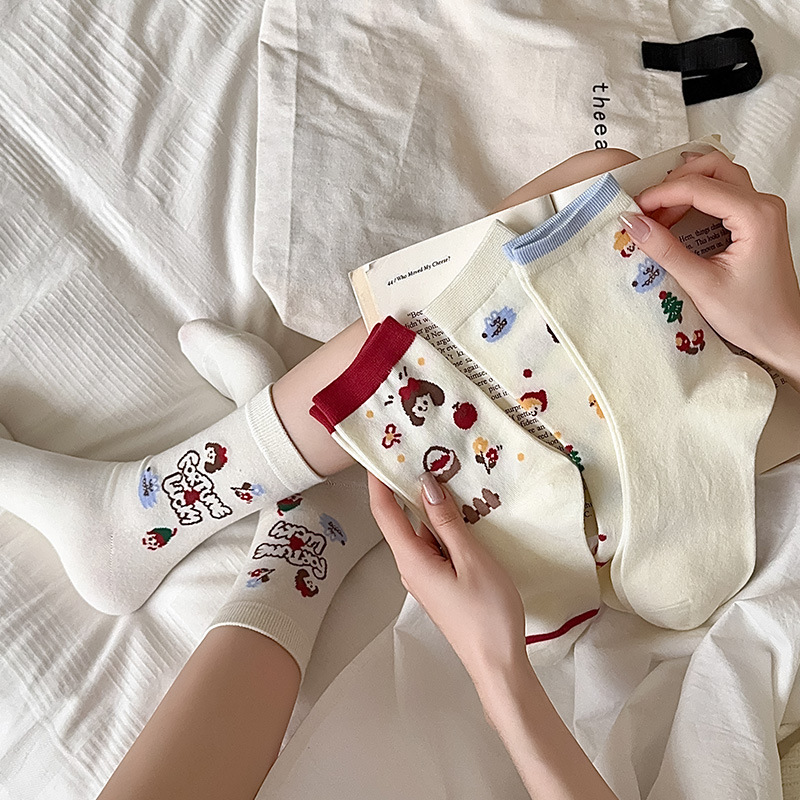 《6144》♾️韓系可愛蝴蝶結女孩中筒襪
