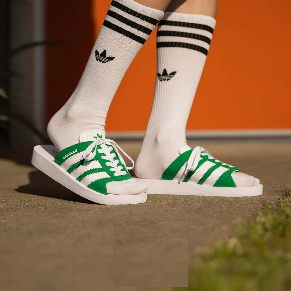 ADIDAS GAZELLE BEACH 綠白 海灘拖鞋 休閒 女鞋 愛迪達 JQ7426