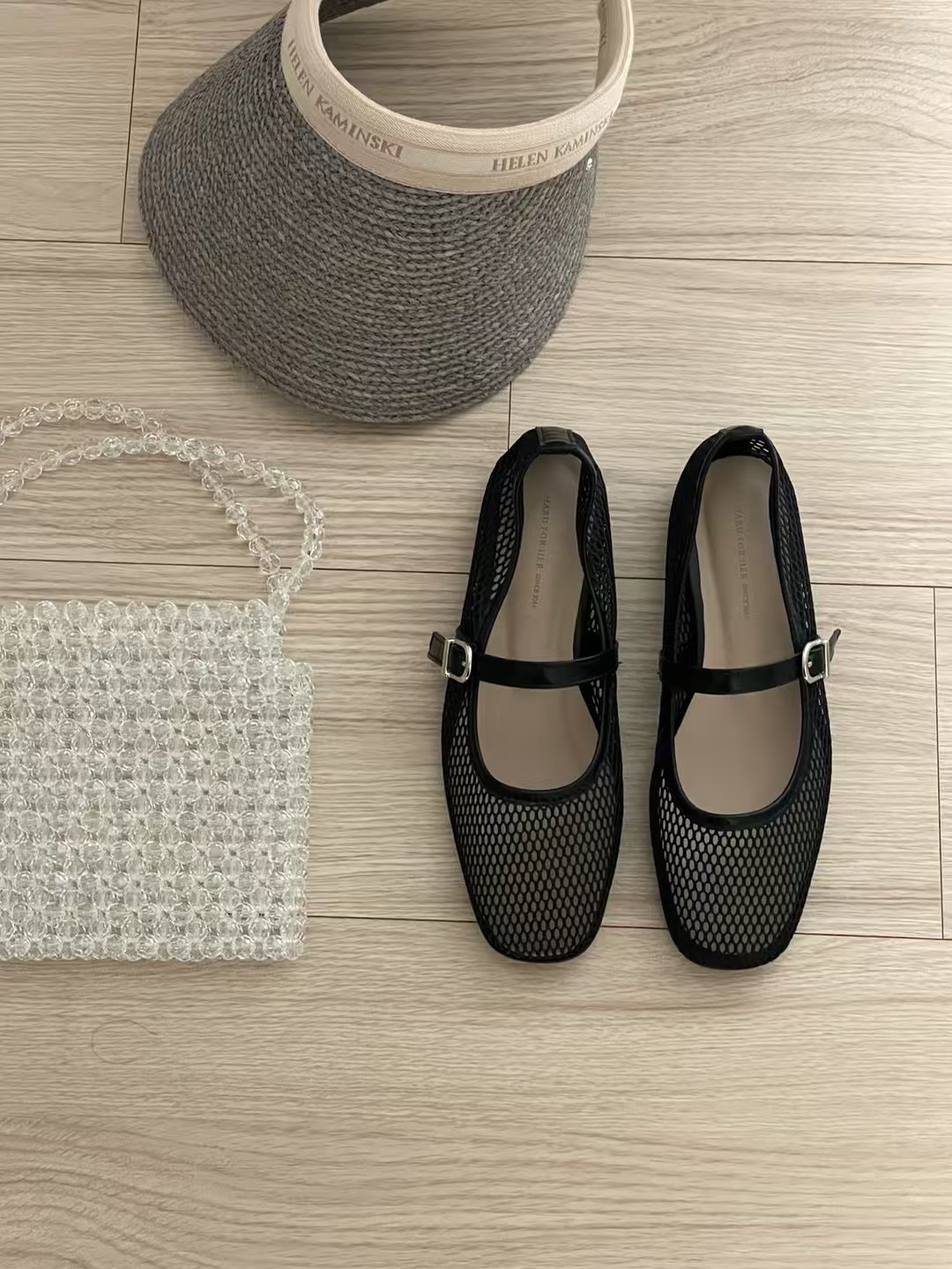 網網搭帶平底鞋