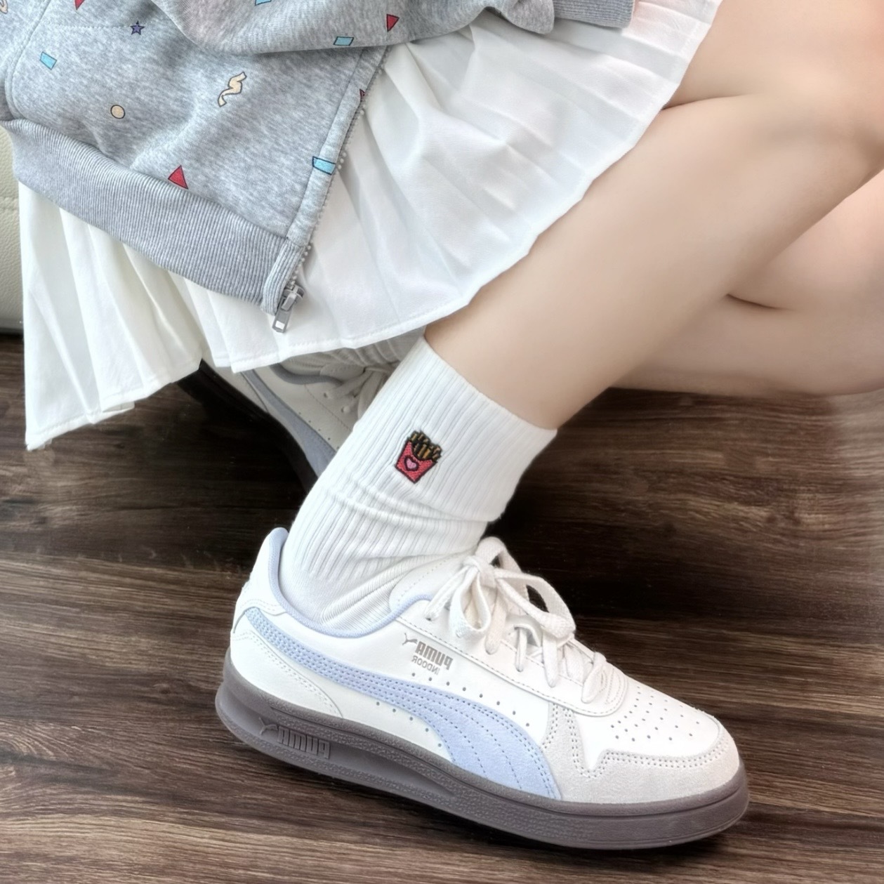 EMMI x PUMA INDOOR 薰衣草紫 奶油白 休閒鞋 401360-04