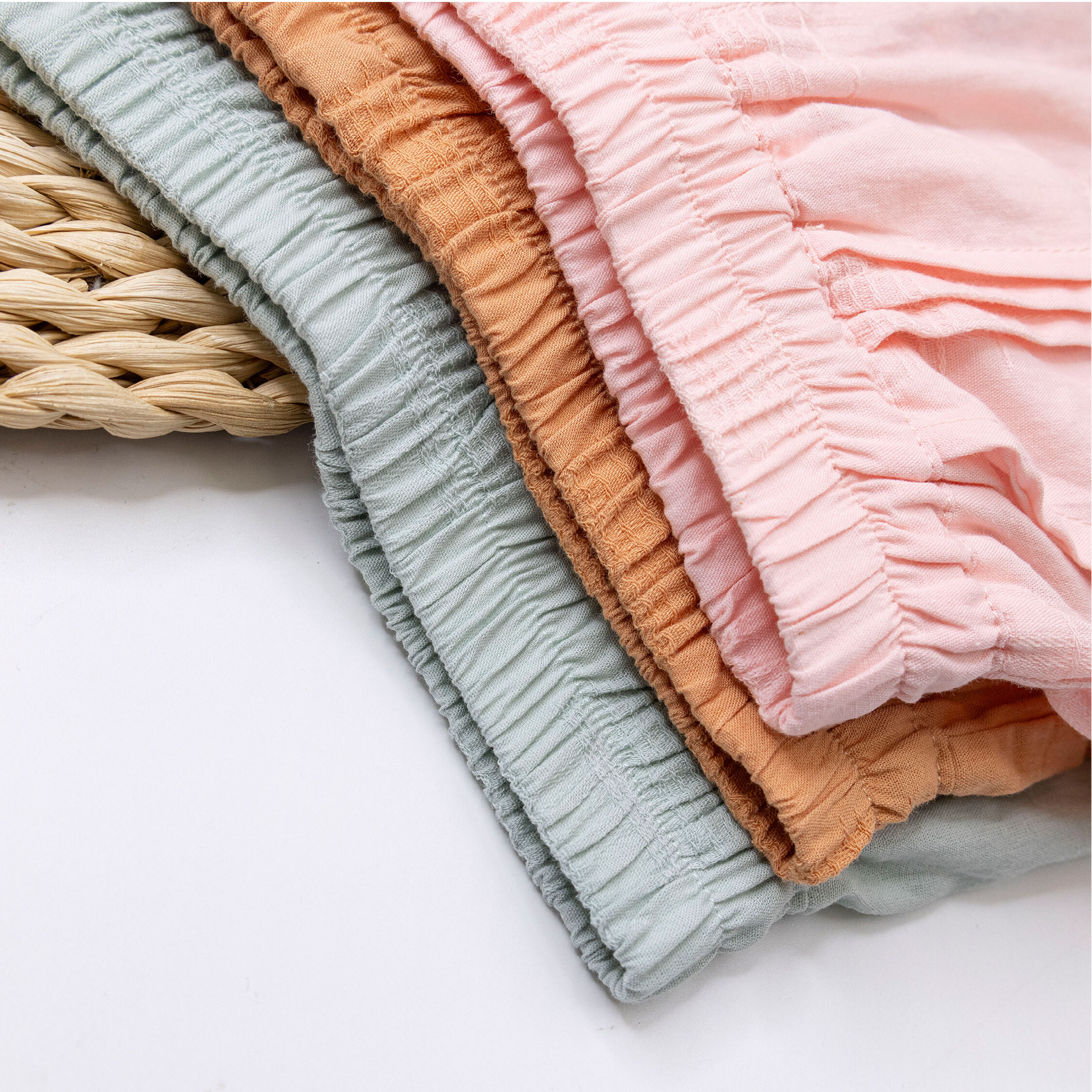 【H50820】舒適棉質百褶設計短褲＊二色