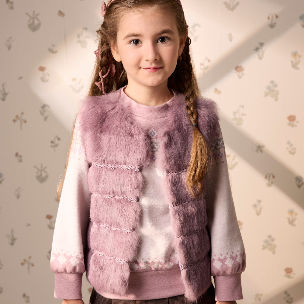 PIPPY冬日暖心兔毛背心 灰紫