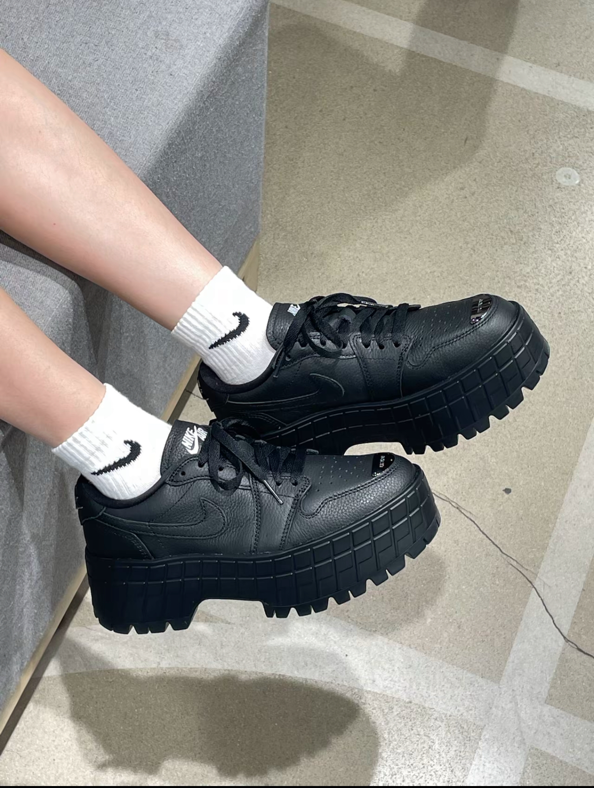 Nike Air Jordan 1 Brooklyn Low Black 全黑 黑武士 鐵牌 厚底 增高 HF3184-001/預購