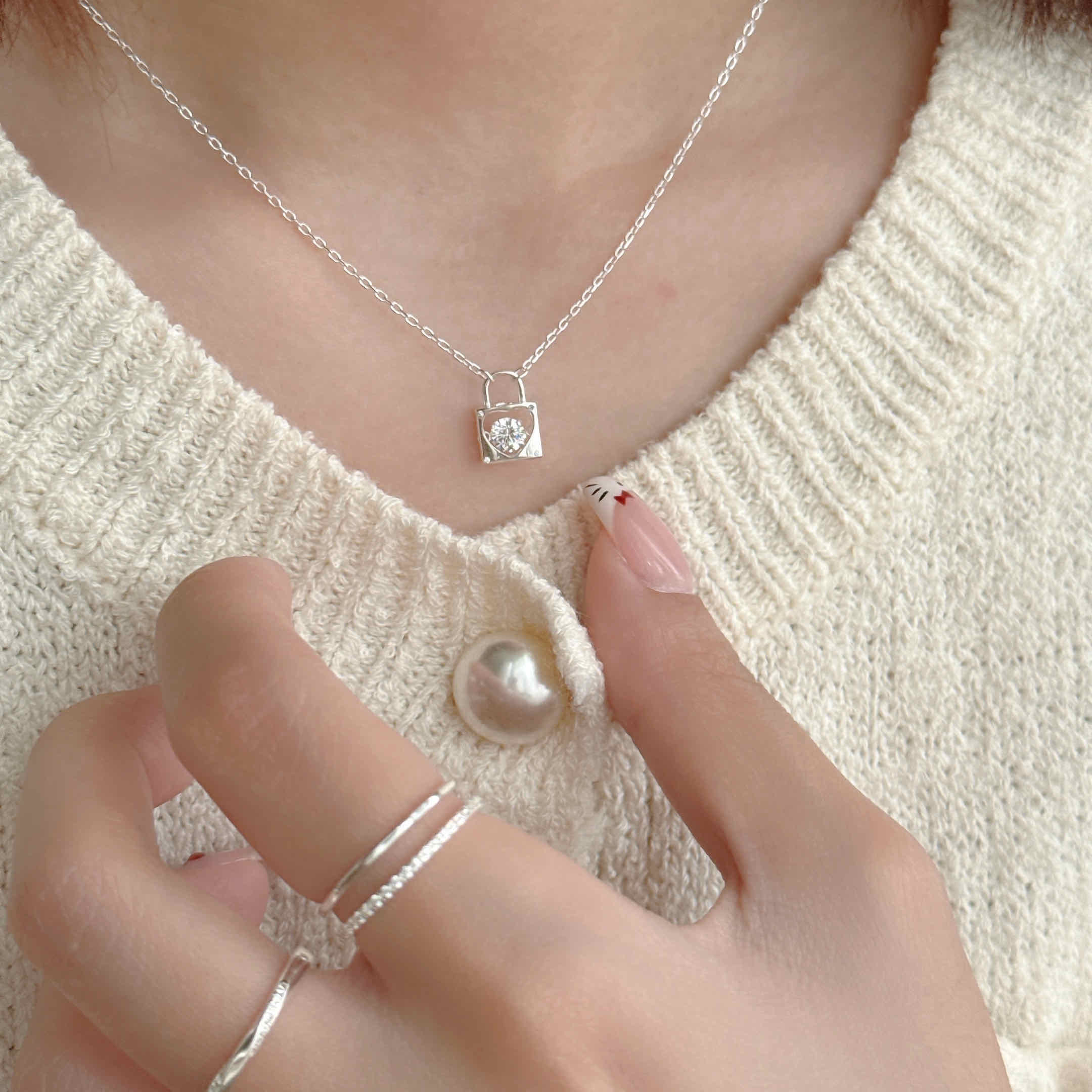 🇰🇷925 silver 首爾塔愛情鎖 項鍊｜2 color