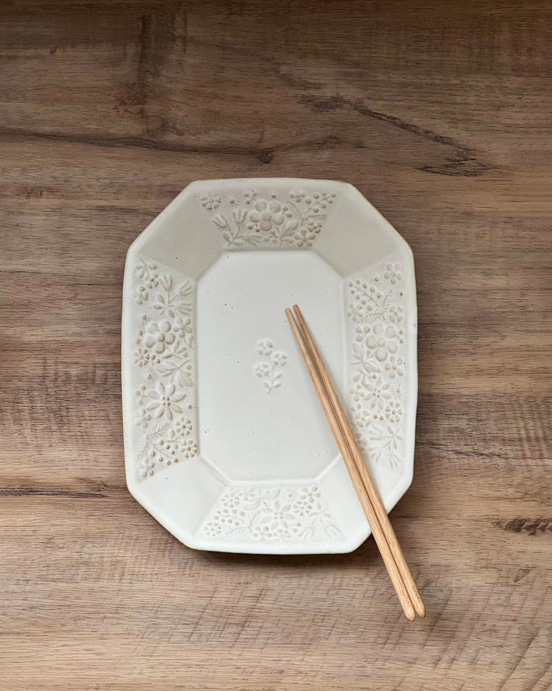 益子燒 kinari 花園八角碟 L｜職人 若林健吾