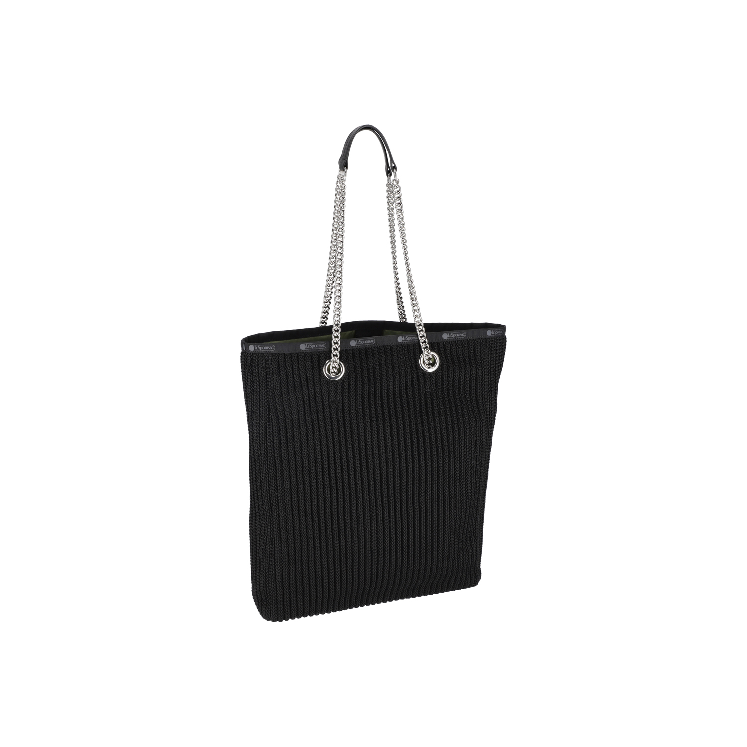 鏈袋編織直式托特包 (BLACK CROCHET)