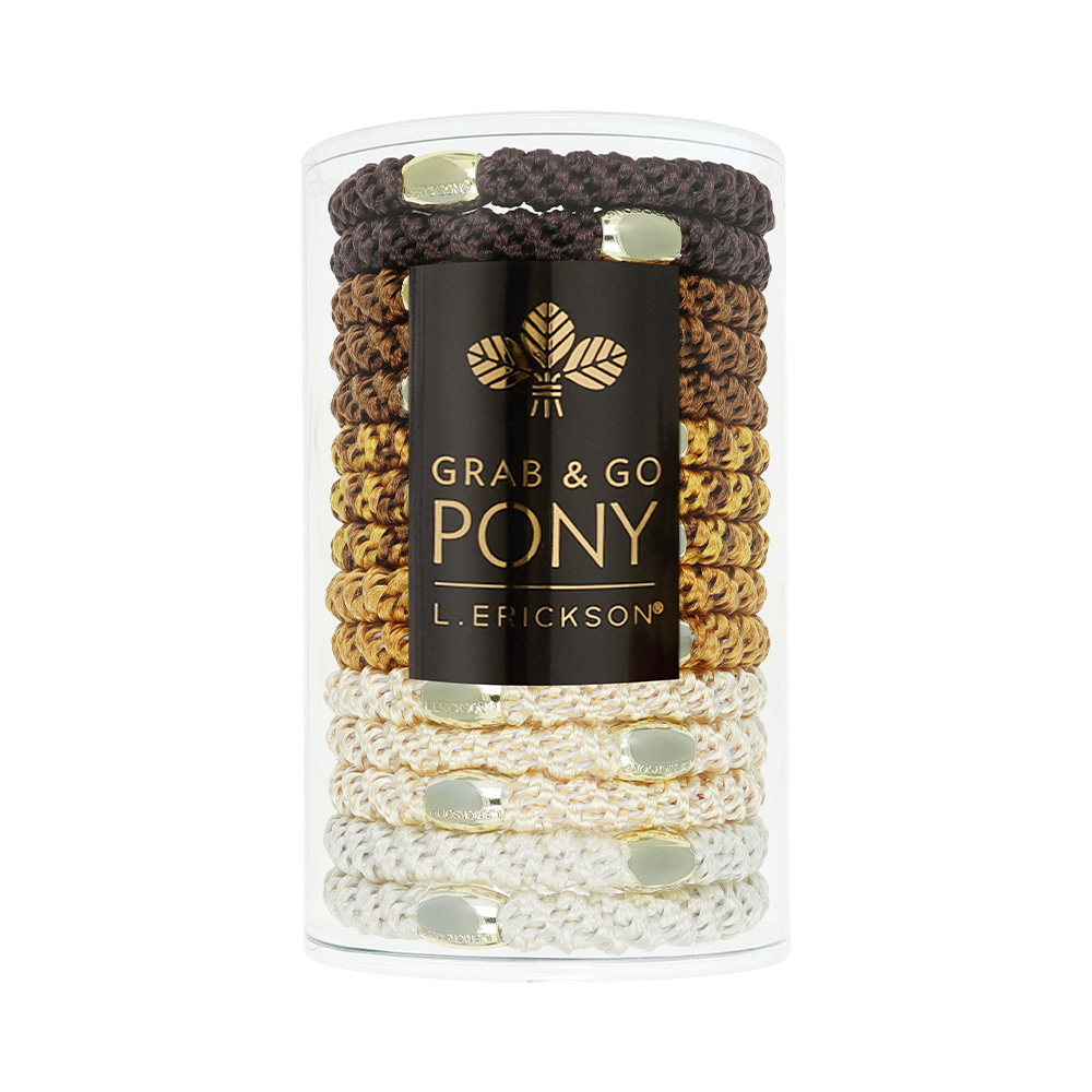 L. ERICKSON 彈力髮圈桶15入-粗版〈焦糖皮棕〉