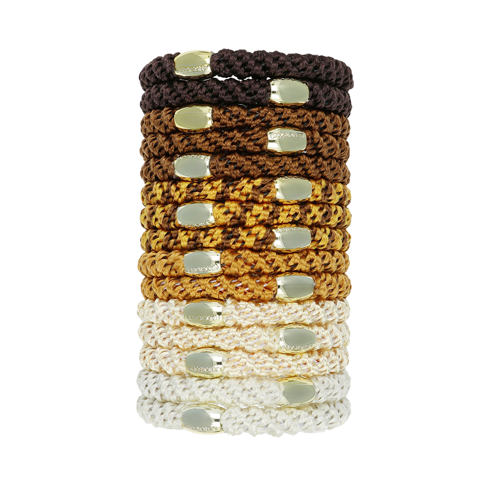 L. ERICKSON 彈力髮圈桶15入-粗版〈焦糖皮棕〉