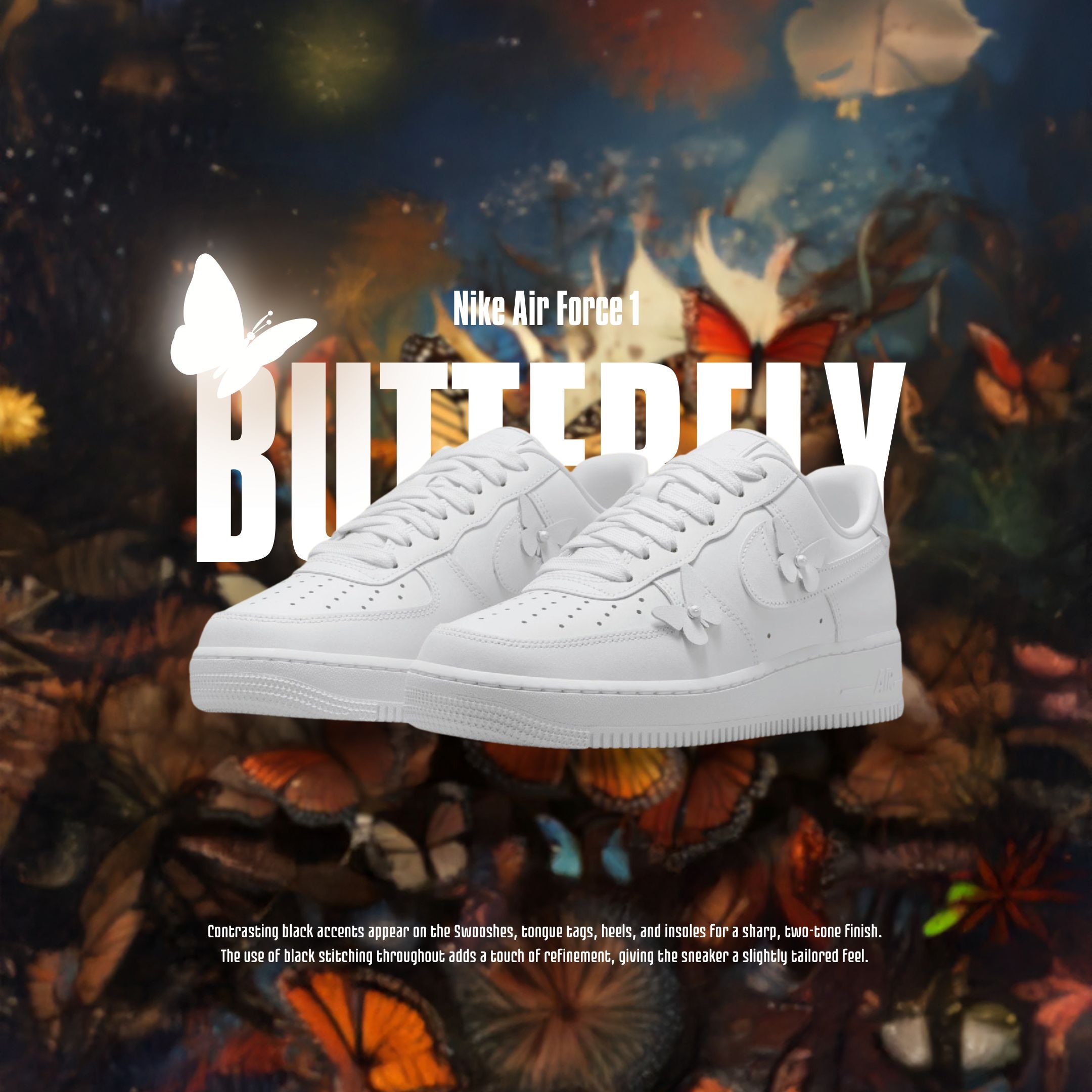 NICEDAY 代購 Nike Air Force 1 ButterFly 蝴蝶 蝶 白 白色 浮雕 女鞋 IH4480-100