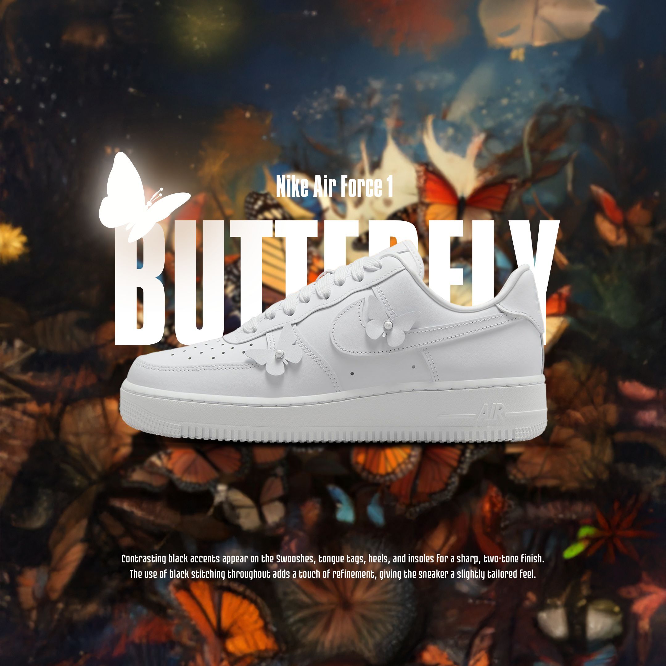 NICEDAY 代購 Nike Air Force 1 ButterFly 蝴蝶 蝶 白 白色 浮雕 女鞋 IH4480-100