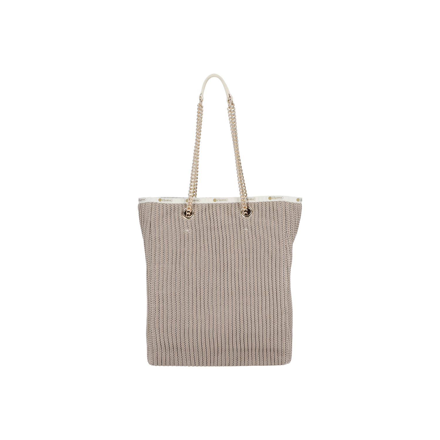 鏈袋編織直式托特包 (BEIGE CROCHET)