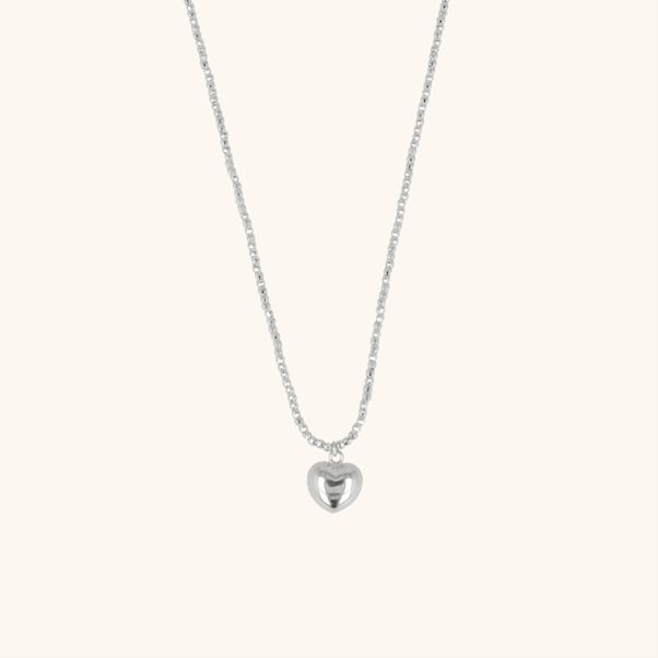 1LG0717-009 LOTT GIOIELLI Silver Disco Necklace Heart S #CLNE917-S43261 (A-EU-E)