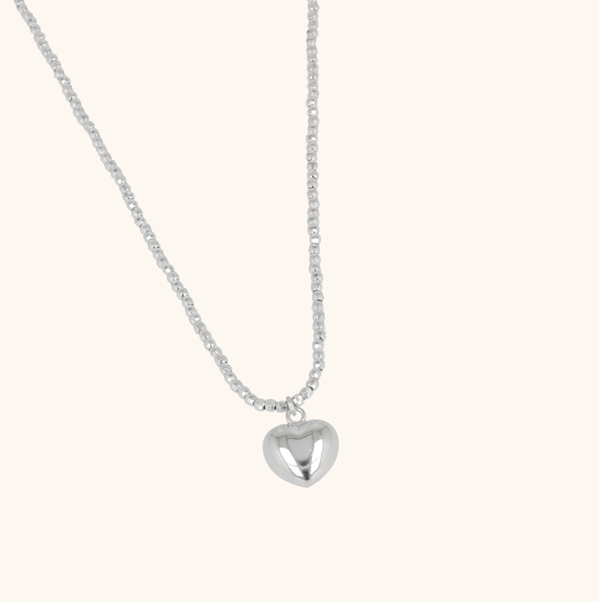 1LG0717-009 LOTT GIOIELLI Silver Disco Necklace Heart S #CLNE917-S43261 (A-EU-E)