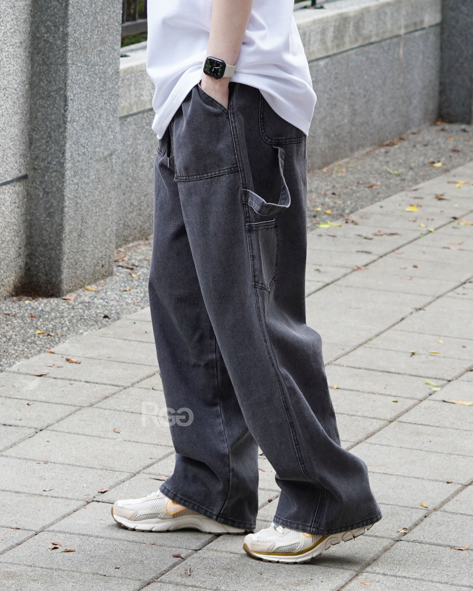 #95843 韓國刷色畫家牛仔長褲