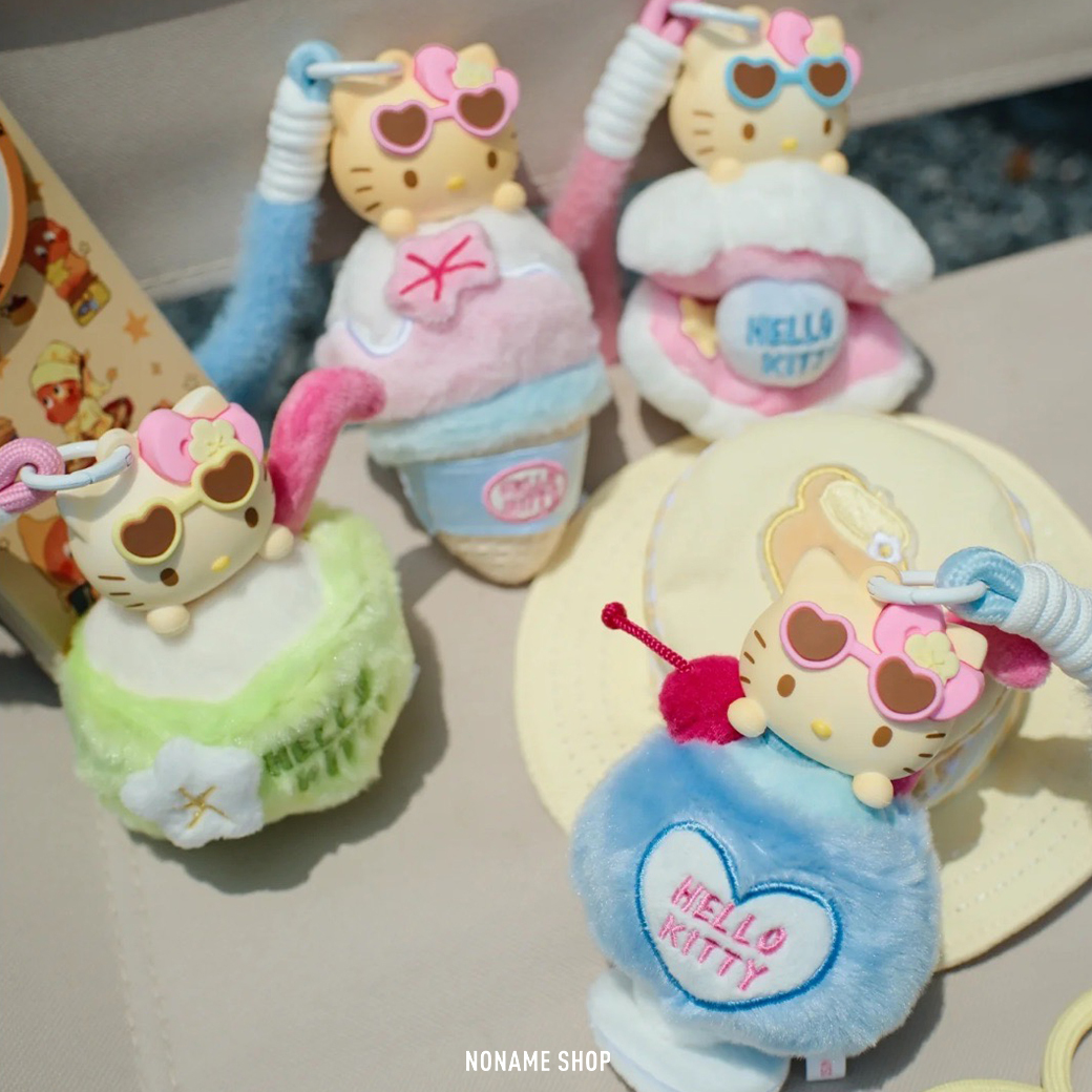 三麗鷗 HELLO KITTY 夏日 黑皮系列 毛絨 香氛 盲盒 掛件 吊飾 會曬黑 娃娃