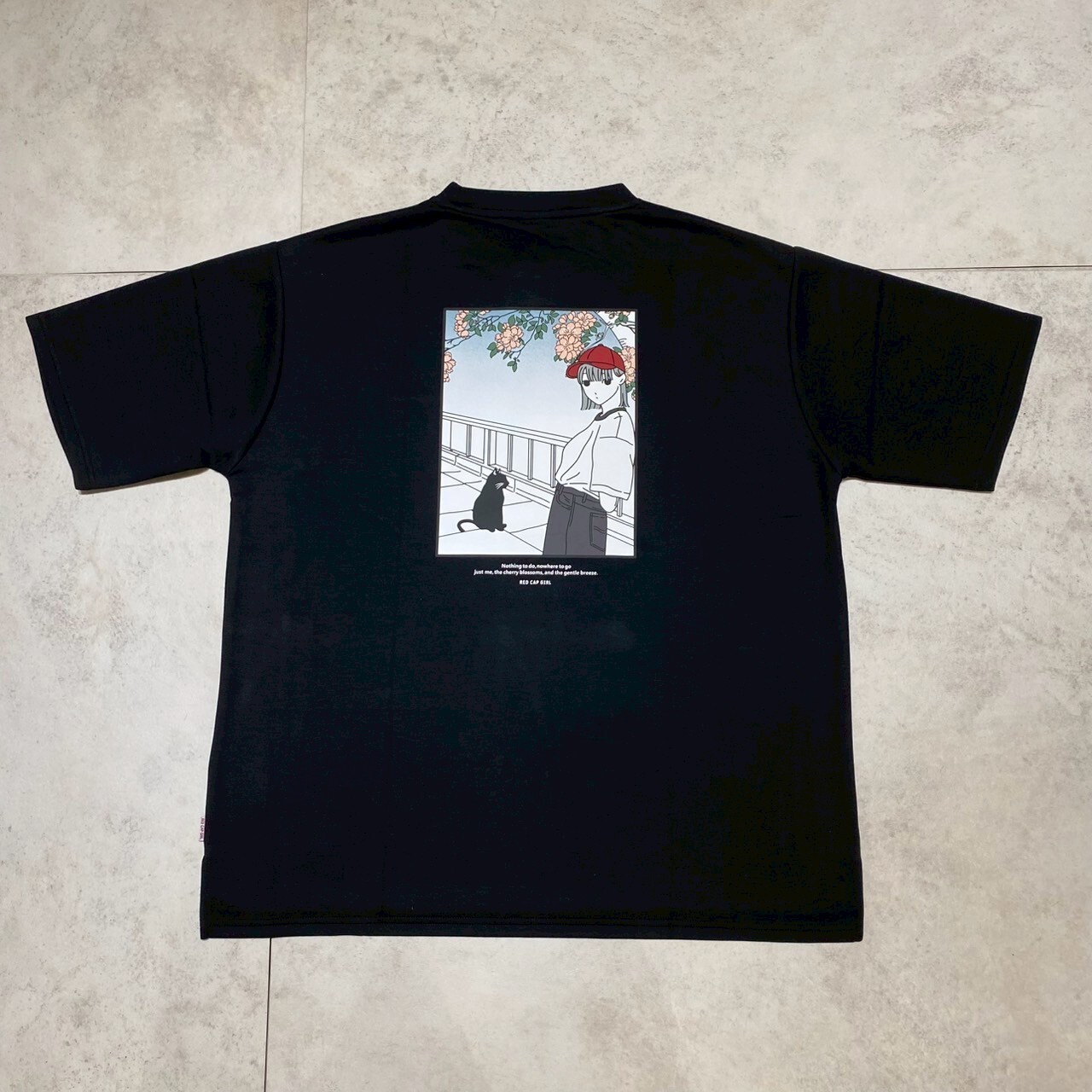 Red Cap Girl Rcg 櫻花刺繡冷感厚磅短T RE25SU20