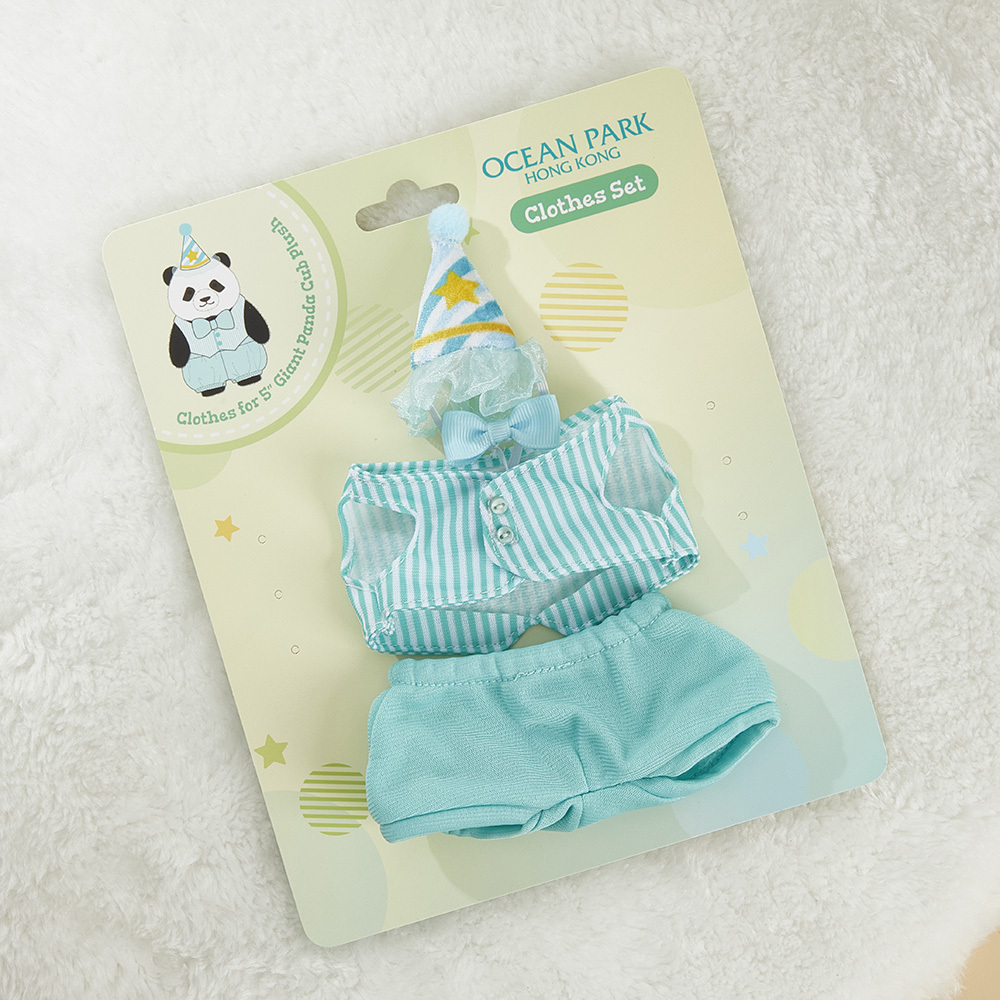 Plush Wear for 5" Panda Plush - Light Blue Suit Set