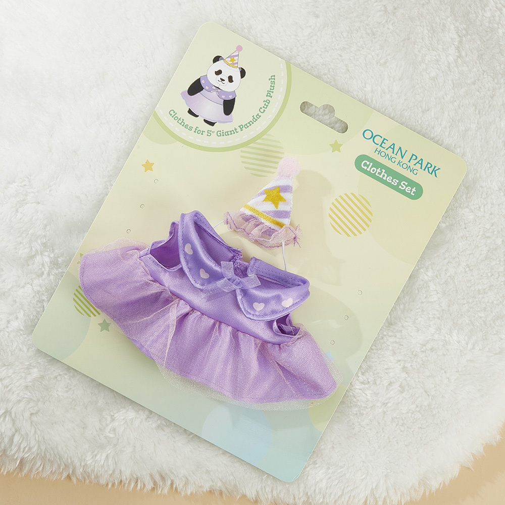 Plush Wear for 5" Panda Plush - Purple Dress Set