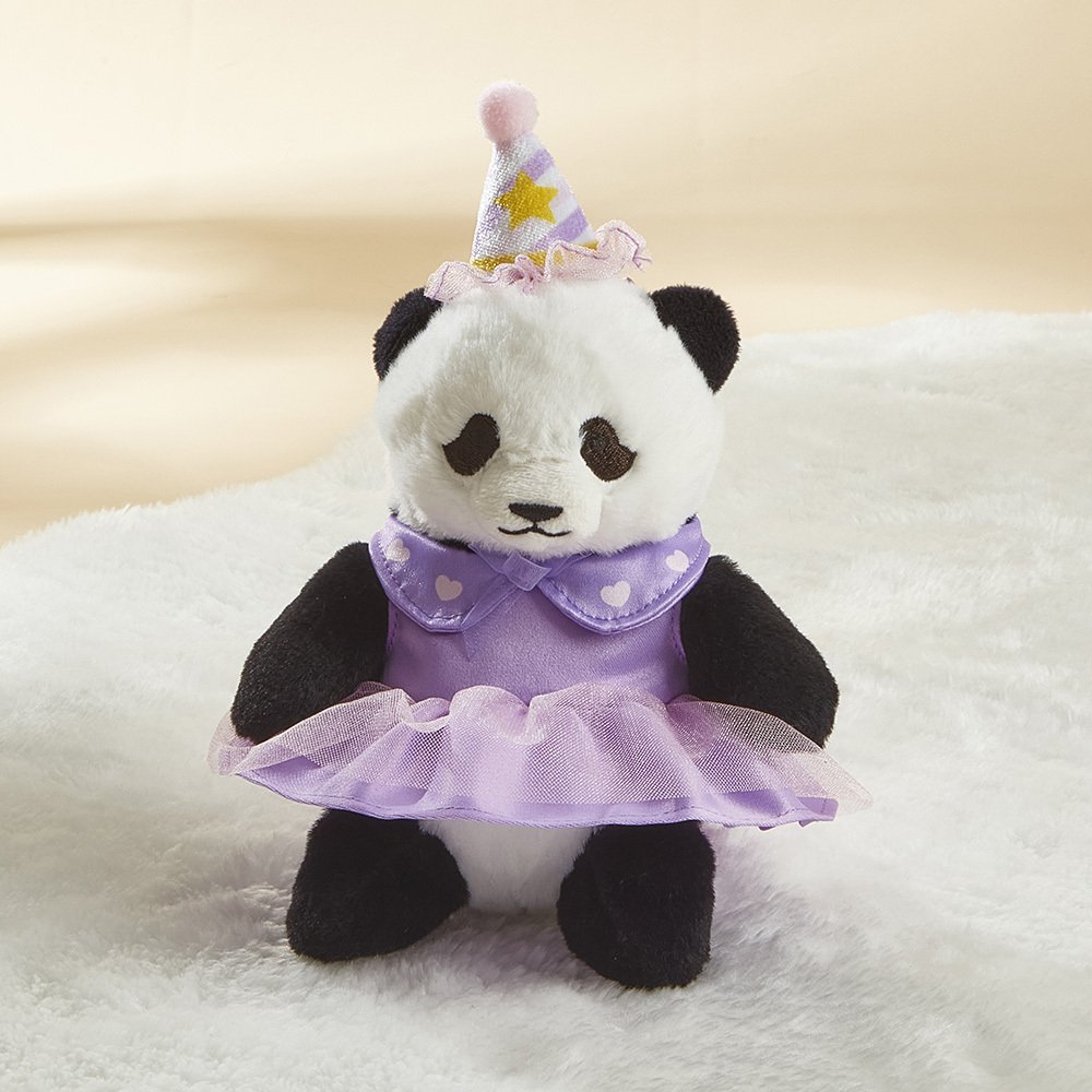 Plush Wear for 5" Panda Plush - Purple Dress Set