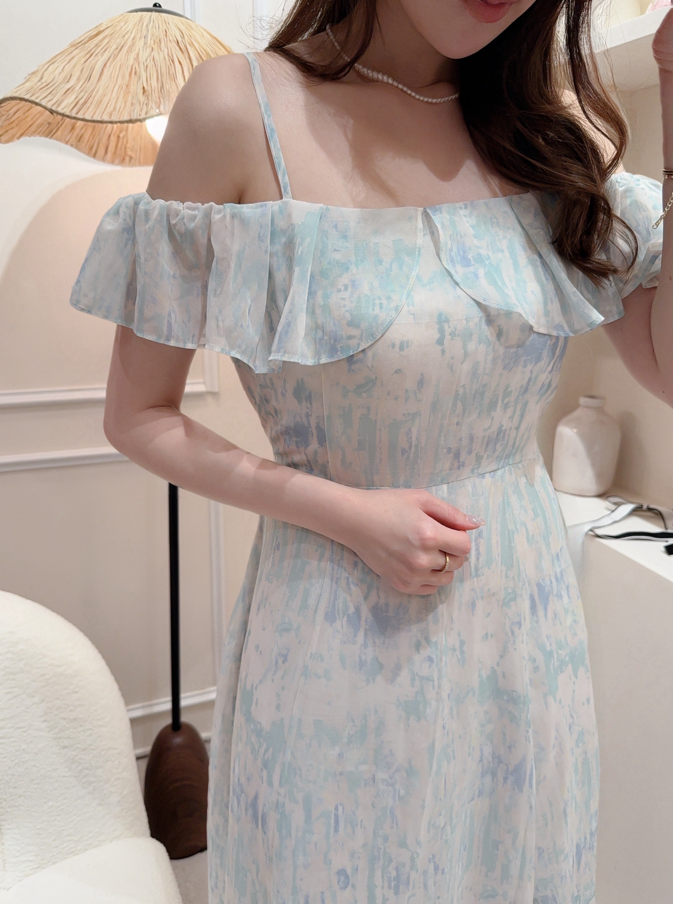 ✨假日莫奈油畫風連衣裙