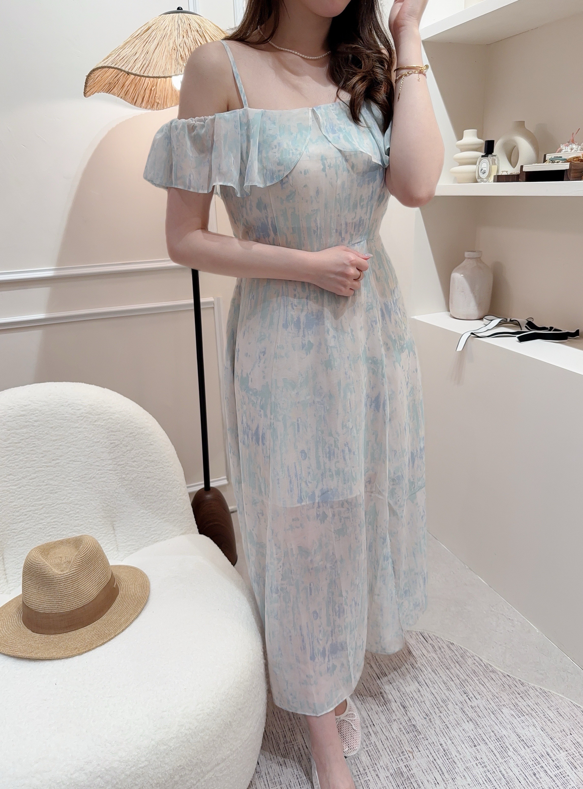 ✨假日莫奈油畫風連衣裙