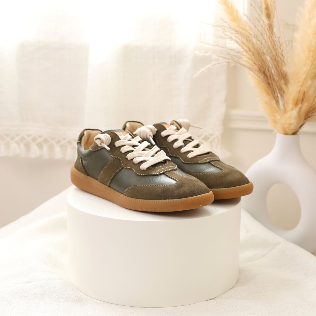 艾蜜莉真皮德訓鞋 橄欖綠